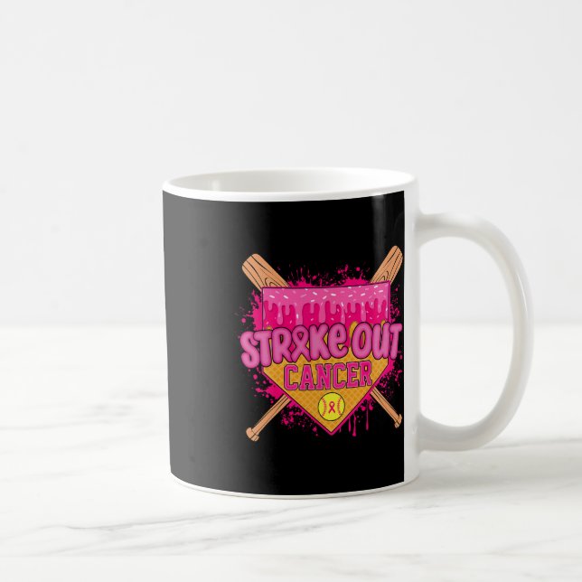 Strike Out Brustkrebs Krieger Softll Tropf Heim  Kaffeetasse (Rechts)