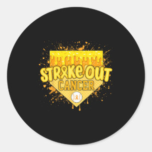Strike Out Childhood Cancer Jungen Baseball Drip G Runder Aufkleber