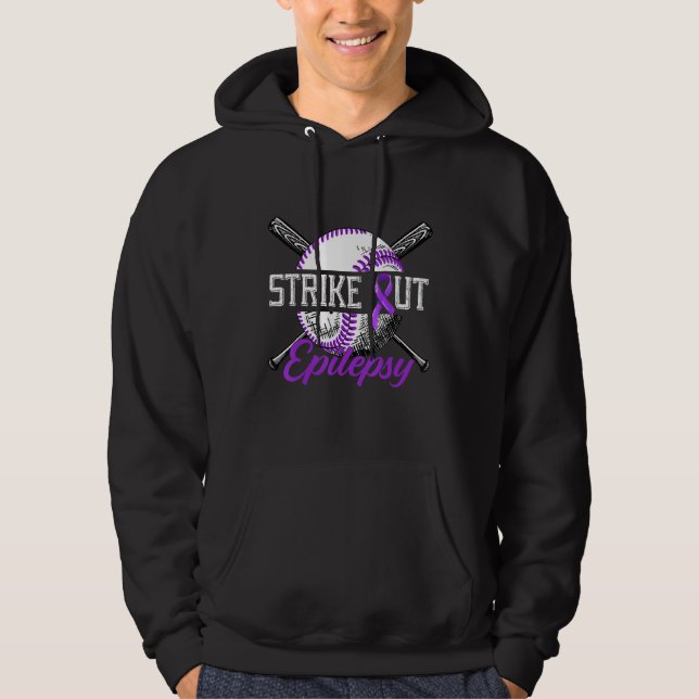 Strike Out Epilepsy Purple Baseball Epilepsy Aware Hoodie (Vorderseite)