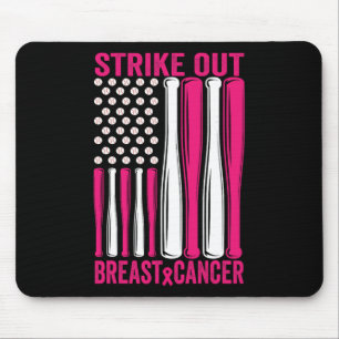 Strike Out Sanfte Brustkrebsbewusstsein Mousepad