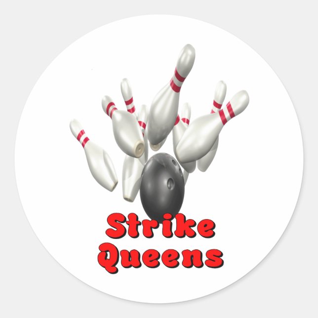 Strike Queens Runder Aufkleber (Vorderseite)