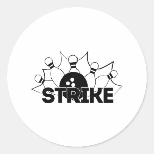 Strike Sign Bowling Print Runder Aufkleber