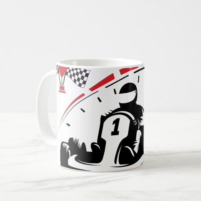 Strike with Style: The Ultimate karting Mug Kaffeetasse (Vorderseite Links)