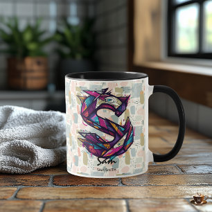 Strikende Abstrakte Monogramm-Tasse - S für Sam Tasse