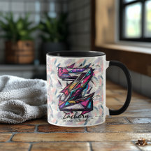 Strikende Abstrakte Monogramm-Tasse - Z für Zachar