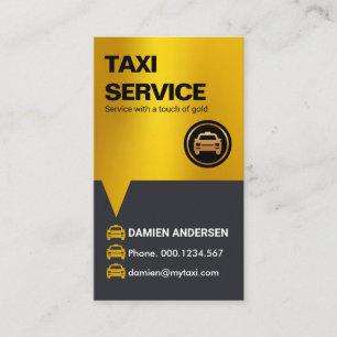 Strikende Imitate Gold Speech Box Taxi Icons Treib Visitenkarte