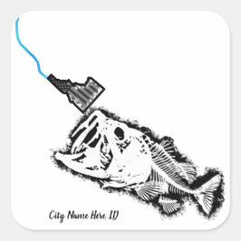 STRIKENDE PATRIOT ID - CUSTOM CITY NAME ONE BAD BA QUADRATISCHER AUFKLEBER