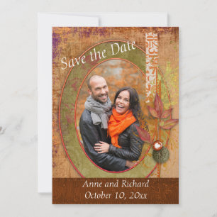 Strikendes Foto der Hochzeit im Herbst Save the Da Date