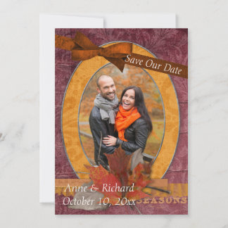 Strikendes Foto der Hochzeit im Herbst Save the Da Date