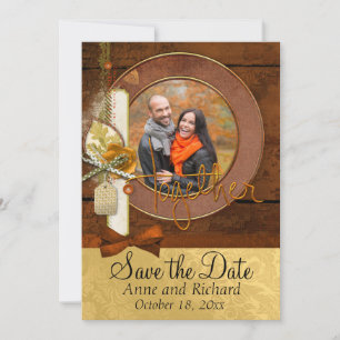 Strikendes Foto der Hochzeit im Herbst Save the Da Save The Date