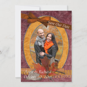 Strikendes Foto der Hochzeit im Herbst Save the Da Save The Date
