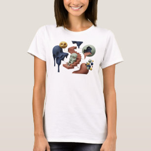 Strikendes Pink ABSTRACT ART Grafik T-Shirt