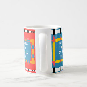 Strikendes Rot, Blau und Gelb Geometrisch Kaffeetasse