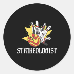 Strikeologe Bowling Team Bowler Runder Aufkleber