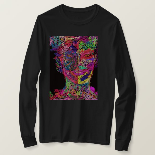 Striking Colors Female Silhouette  T-Shirt (Design vorne)