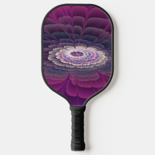 Striking Flower Colorful Abstract Fractal Art Pink Pickleball Schläger