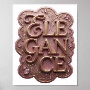 Striking Gold ELEGANCE Design Poster