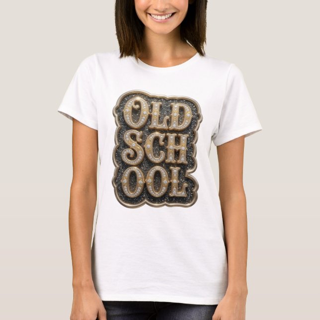 Striking Gold OLD SCHOOL Custom-Design T-Shirt (Vorderseite)