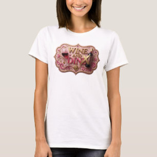 Striking Gold WINE AND DINE Künstlerisches Motiv T-Shirt