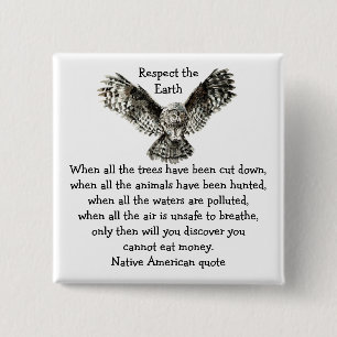 Striking Owl Respekt vor dem erdamerikanischen Ure Button