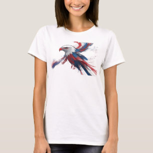 Striking roter abstrakter Adler Kreativdruck T-Shirt