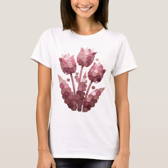 Striking Silber ABSTRACTE KUNST Design T-Shirt (Vorderseite)