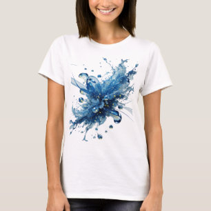 Striking Silber WATER FLOWERS Tragbare Kunst T-Shirt