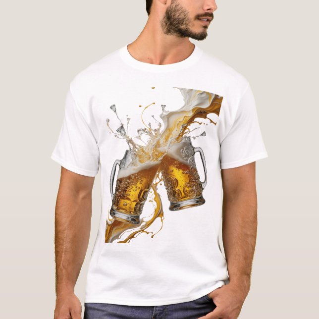 Striking Silver PROST AUF GUTE ZEITEN Textdesign T-Shirt (Vorderseite)