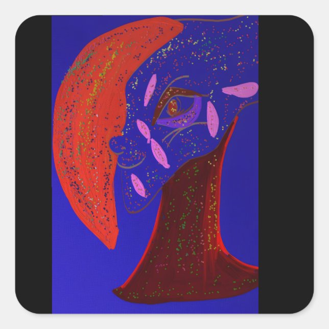 Strikingly Beautiful Creature Square Stickers (Vorderseite)