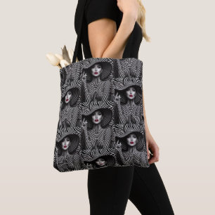 "Strikte Eleganz: Monochrome Maus Tote Beutel"