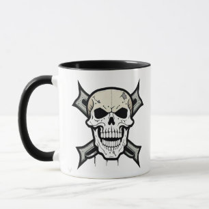 Strikte Kunst: Schädel und Kreuze" Tasse
