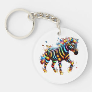 Strikter Zebra Charm Schlüsselanhänger