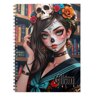 Striktes Anime Skull Glam Girl Girl Notizblock