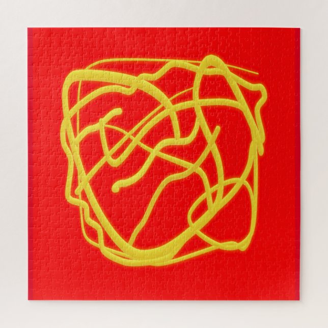 String and Rope Hope Art Design Grafik rot Puzzle (Vertikal)
