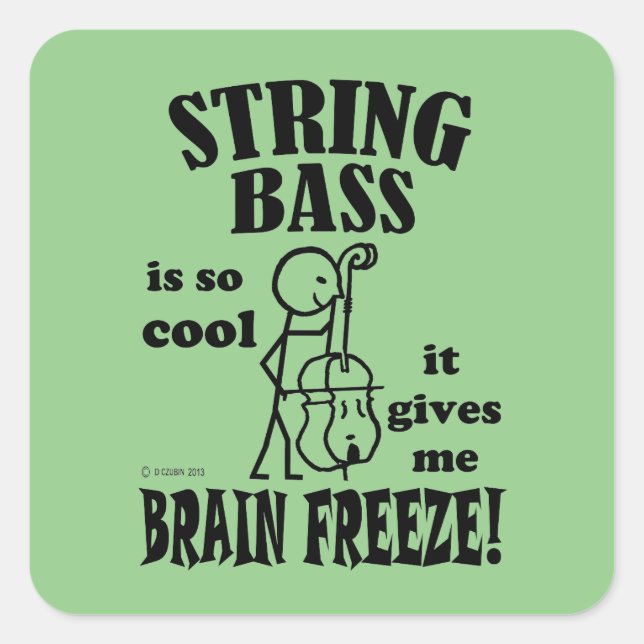 String-Bass, Brain Freeze Square Sticker (Vorderseite)