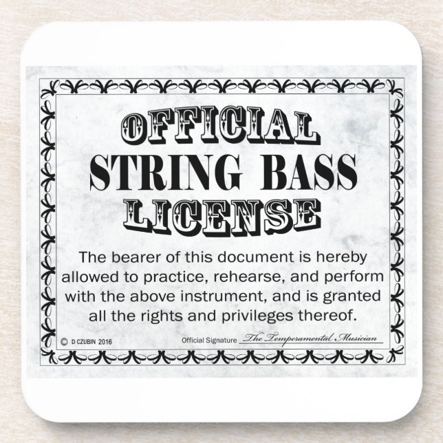 String-Bass-Lizenz Untersetzer (Vorderseite)