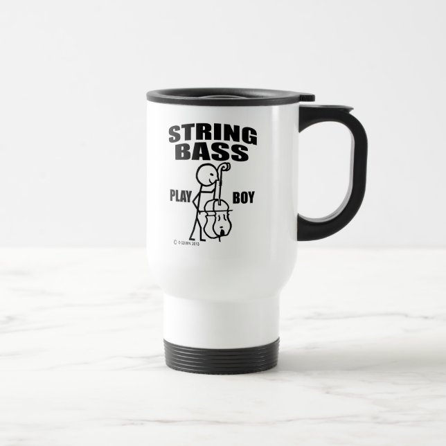 String Bass Play Boy Travel Mug Reisebecher (Rechts)