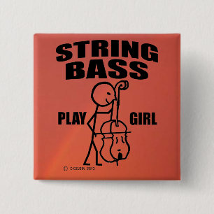 String Bass Play Girl Button