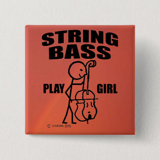 String Bass Play Girl Button