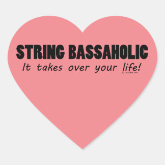 String Bassaholic Life Heart Sticker
