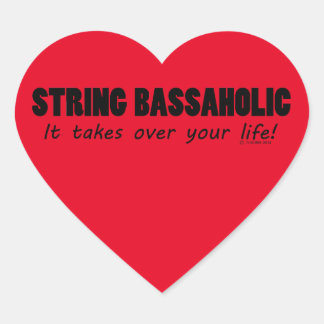 String Bassaholic Life Heart Sticker
