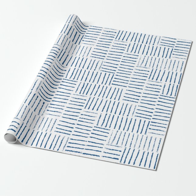 String Herringbone - klassisch blau Geschenkpapier (Ungerollt)