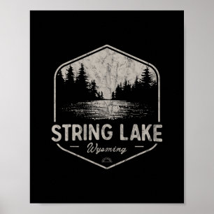 String Lake Wyoming Outdoor Vintage Poster