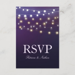 String Light Abend Wedding RSVP Karte