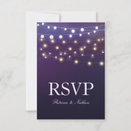String Light Abend Wedding RSVP Karte
