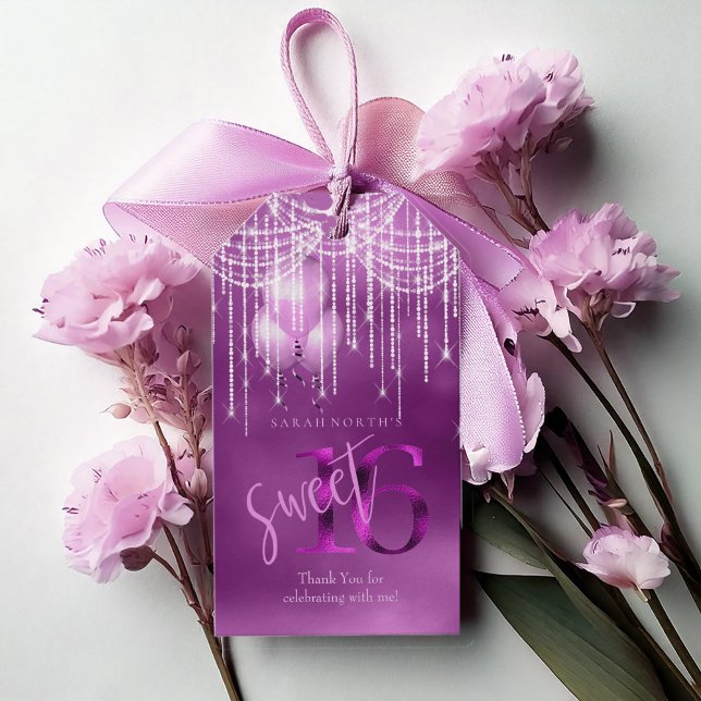 String Lights & Balloons Sweet 16 Orchid ID473 Geschenkanhänger (Von Creator hochgeladen)