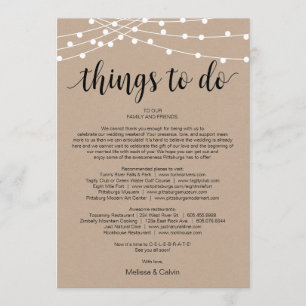 String Lights, Black, What to do, Itinerary Card Programm