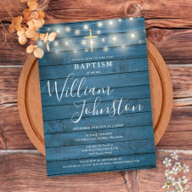 String Lights Blue Rustic Wood Baptisse Christenin