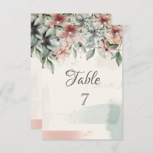 String Lights,Brush Stroke,Floral Table  Card Einladung