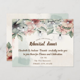 String Lights, Brush Stroke, Probe mit Blumen Einladung